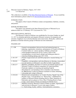 Missouri Council of Defense, Papers, 1917