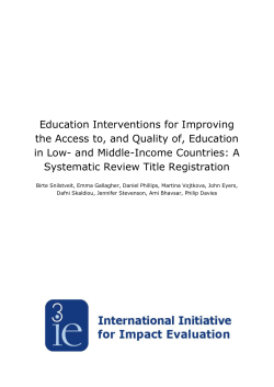Education Interventions for Improving the Access to, and