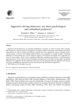Aggressive driving behaviors: are there psychological and