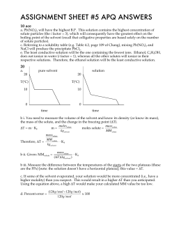 ASSIGNMENT SHEET #5 APQ ANSWERS