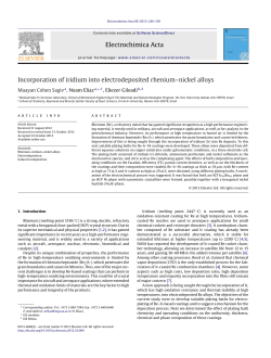 Incorporation of iridium into electrodeposited rhenium&ndash;nickel alloys
