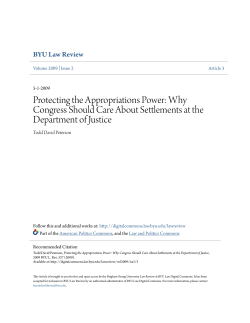 Protecting the Appropriations Power: Why Congress Should Care