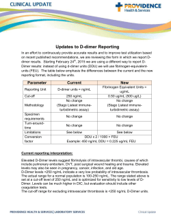Updates to D-dimer Reporting - Providence