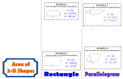 A= lw A = (9)(3) A = 27 ft A= bh A = (9)(7) A = 63 yd