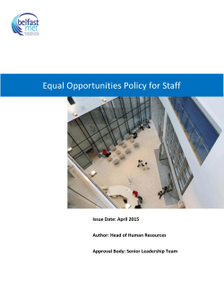 Equal Opportunities Policy for Staff