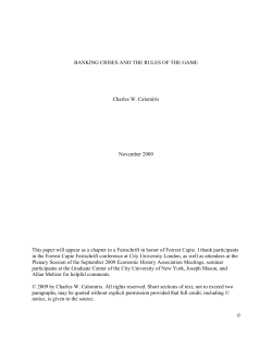 BANKING CRISES AND THE RULES OF THE GAME Charles W