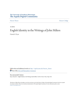 English Identity in the Writings of John Milton