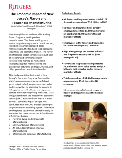 The Economic Impact of New Jersey`s Flavors and Fragrances