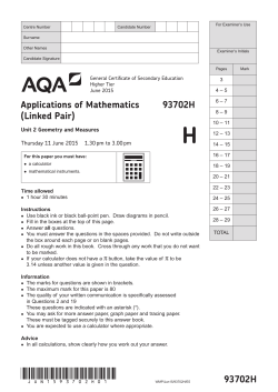 Question paper Unit 02 - Geometry and Measures June 2015