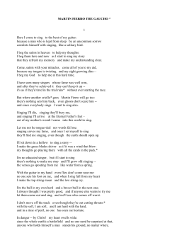 MARTIN FIERRO THE GAUCHO