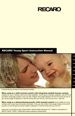 RECARO Young Sport Instruction Manual