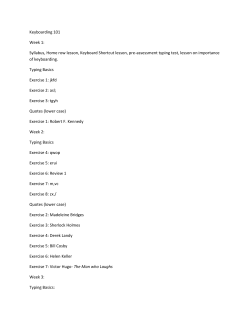 Keyboarding 101 Week 1: Syllabus, Home row lesson, Keyboard