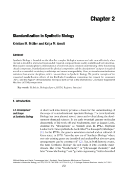 Chapter 2 Standardization in Synthetic Biology
