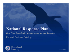 a safer, more secure America &ndash; Federal Partners Briefing