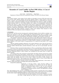 Dynamics of Local Conflict in Post 1990 Africa: A Case of