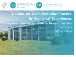 A Guide for Good Scientific Practice in Numerical Experiments