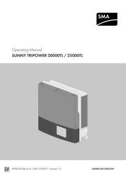 Operating Manual - SUNNY TRIPOWER 20000TL / 25000TL