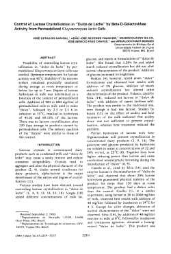 Control of Lactose Crystallization in "Dulce de