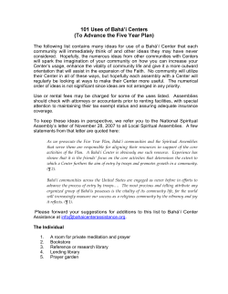 The following list contains many ideas for use of a Bah&aacute;`&iacute; Center that
