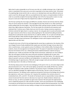 High school is quite comparable to our first ever one mile run in