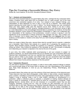 Tips for Creating a Successful History Day Entry