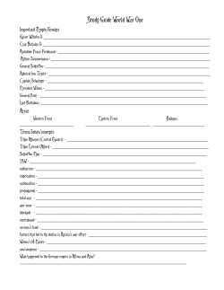 Study Guide WWI