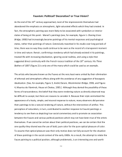 Fauvism: Political? Decorative? or True Vision?