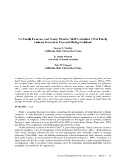 Do Family Cohesion and Family Member Skill Evaluation Affect