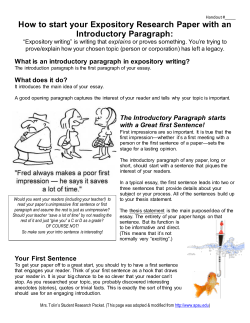 How to start your Expository Research Paper with an Introductory