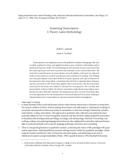 Examining Transcription - Indiana University Bloomington