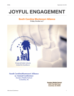 2014 SCMA Brochure - South Carolina Montessori Alliance