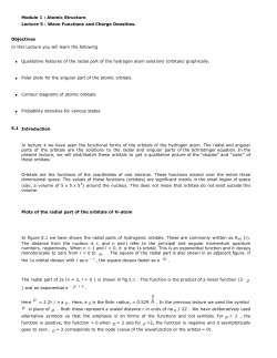 Module 1 : Atomic Structure Lecture 5 : Wave Functions and Charge