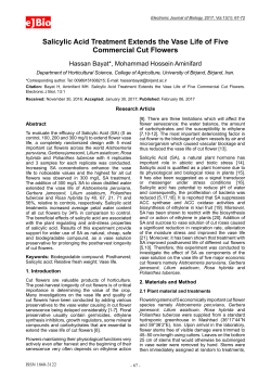Salicylic Acid Treatment Extends the Vase Life of Five Commercial