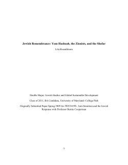 Jewish Remembrance - Gildenhorn Institute for Israel Studies