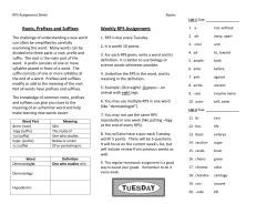 Roots, Prefixes and Suffixes Weekly RPS Assignment: