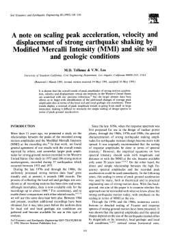 A note on scaling peak acceleration, velocity and