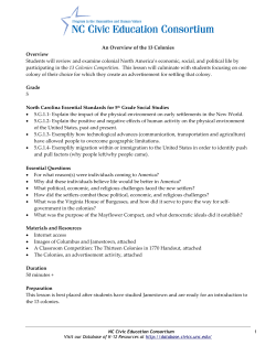 An Overview of the 13 Colonies - Database of K