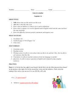 Gu&iacute;a de estudiar Cap&iacute;tulo 1A OBJECTIVES