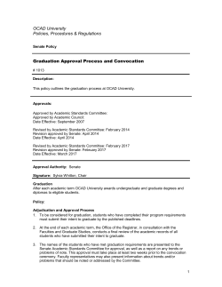 Graduation Approval Process and Convocation