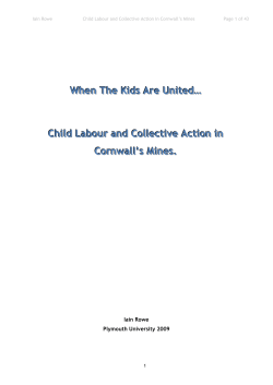Child Labour and Collective Action in Cornwall`s Mines