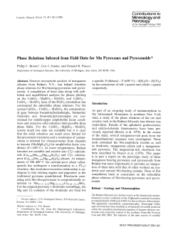 Phase relations inferred from field data for mn pyroxenes and