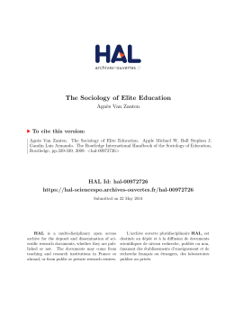 The Sociology of Elite Education - Hal-SHS