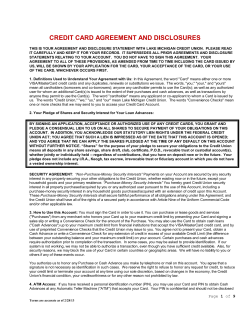 credit card agreement and disclosures