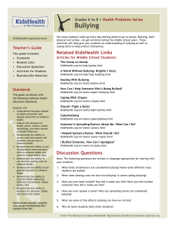 Bullying (Grades 6 to 8) - KidsHealth in the Classroom