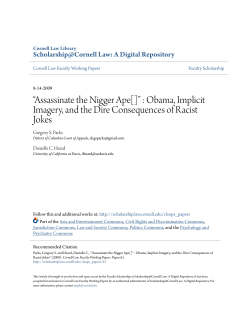 Obama, Implicit Imagery, and the Dire Consequences of Racist Jokes