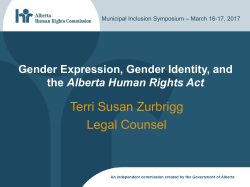 Gender Expression, Gender Identity, and the Alberta Human Rights