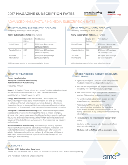 Paid Subscriptions - Advanced Manufacturing Media