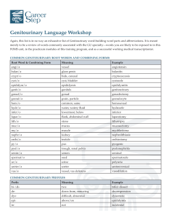 Genitourinary Language Workshop