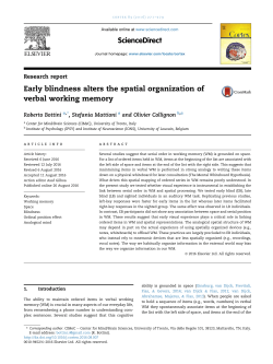Early blindness alters the spatial organization of verbal working
