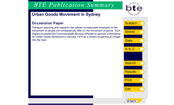 Urban Goods Movement in Sydney